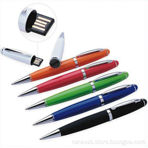 USB disk manufacturers CaraUSB custom crystal pen flash drive gifts drill multi-select pen shell color can be customized Logo